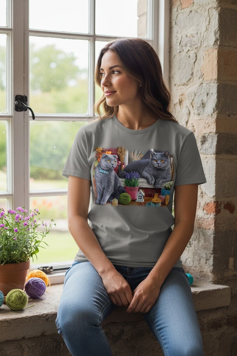 Britse Korthaar Katten British Cats The Coloured House T-shirt M