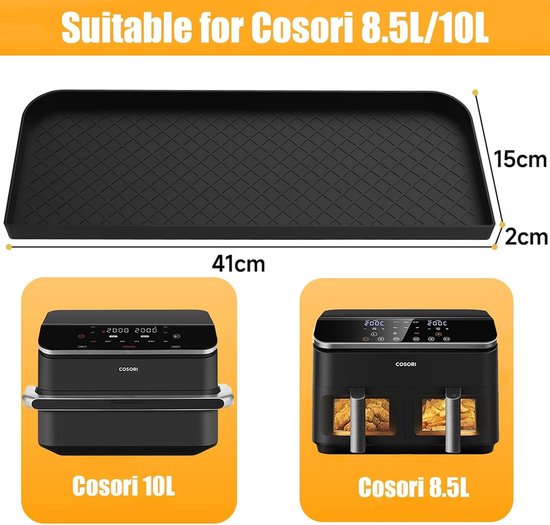 Opbergrek voor Friteuse 8.5L/10L - Multifunctionele Siliconen Pad, Stofdicht en Makkelijk te Reinigen Accessoires voor Airfryer — afbeelding 5