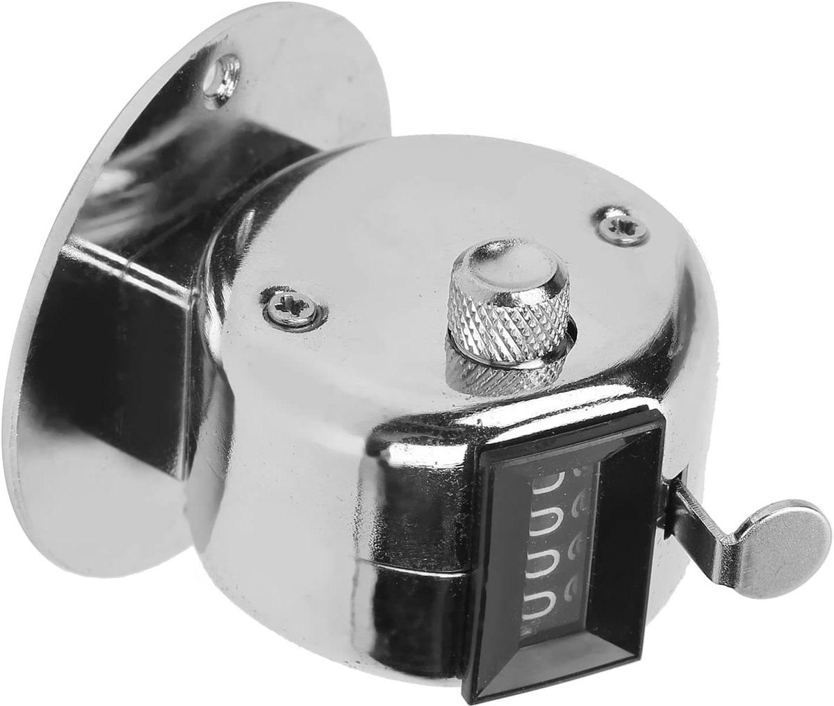 Mechanische Handteller - Telapparaat Clicker - Inventaris Tellen - Roestvrijstalen Constructie - 4-cijferig - Zilverkleurig