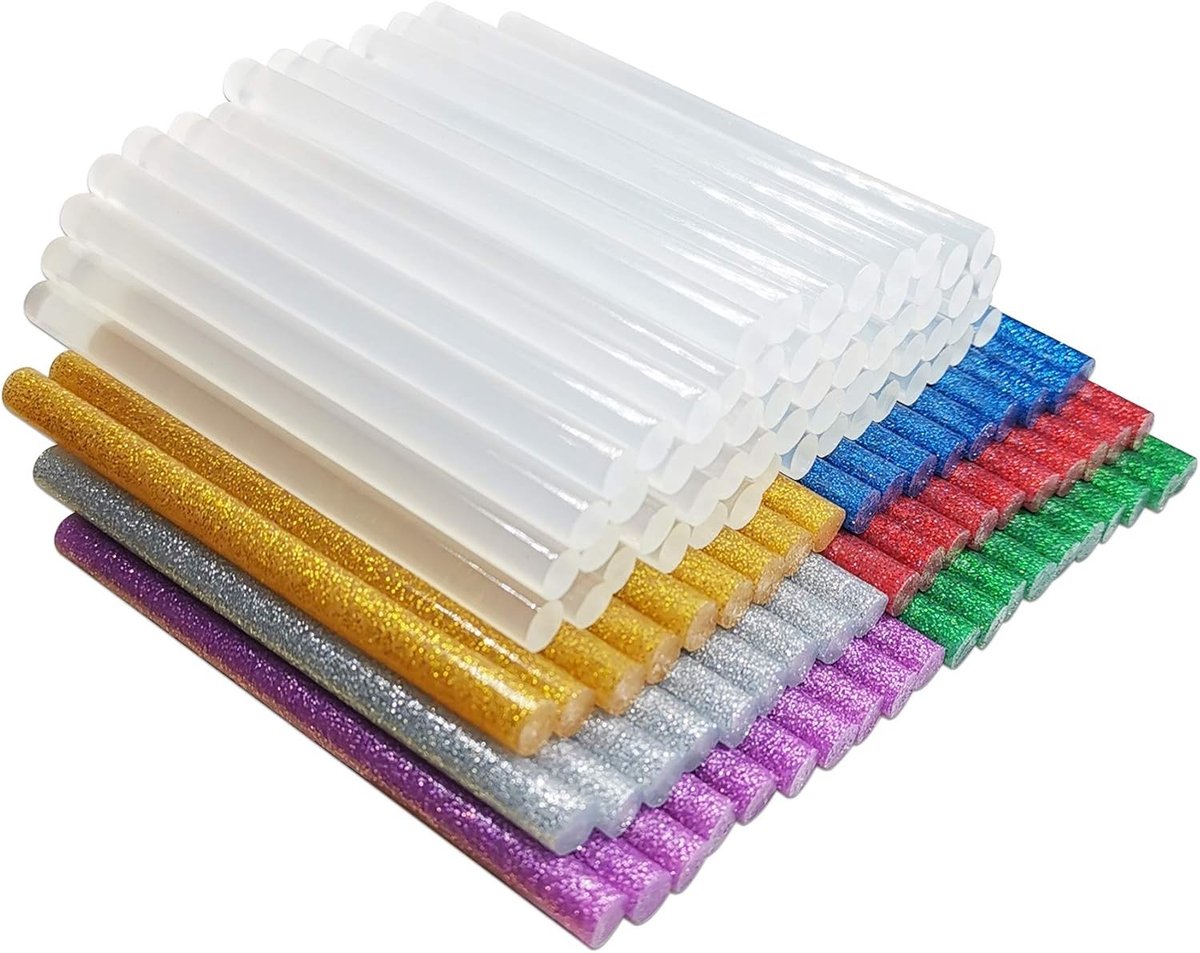 Hete Lijmsticks - Lijmpatronen Hobby - Knutselen Decoreren - Meerdere Kleuren - 7x100mm 120 Stuks - 7 Kleuren