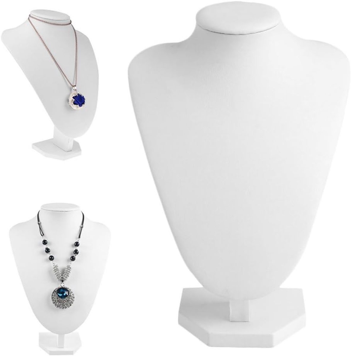 Sieraden Display Houder voor Kettingen - Faux Leather Mannequin Nekstandaard voor Presentatie