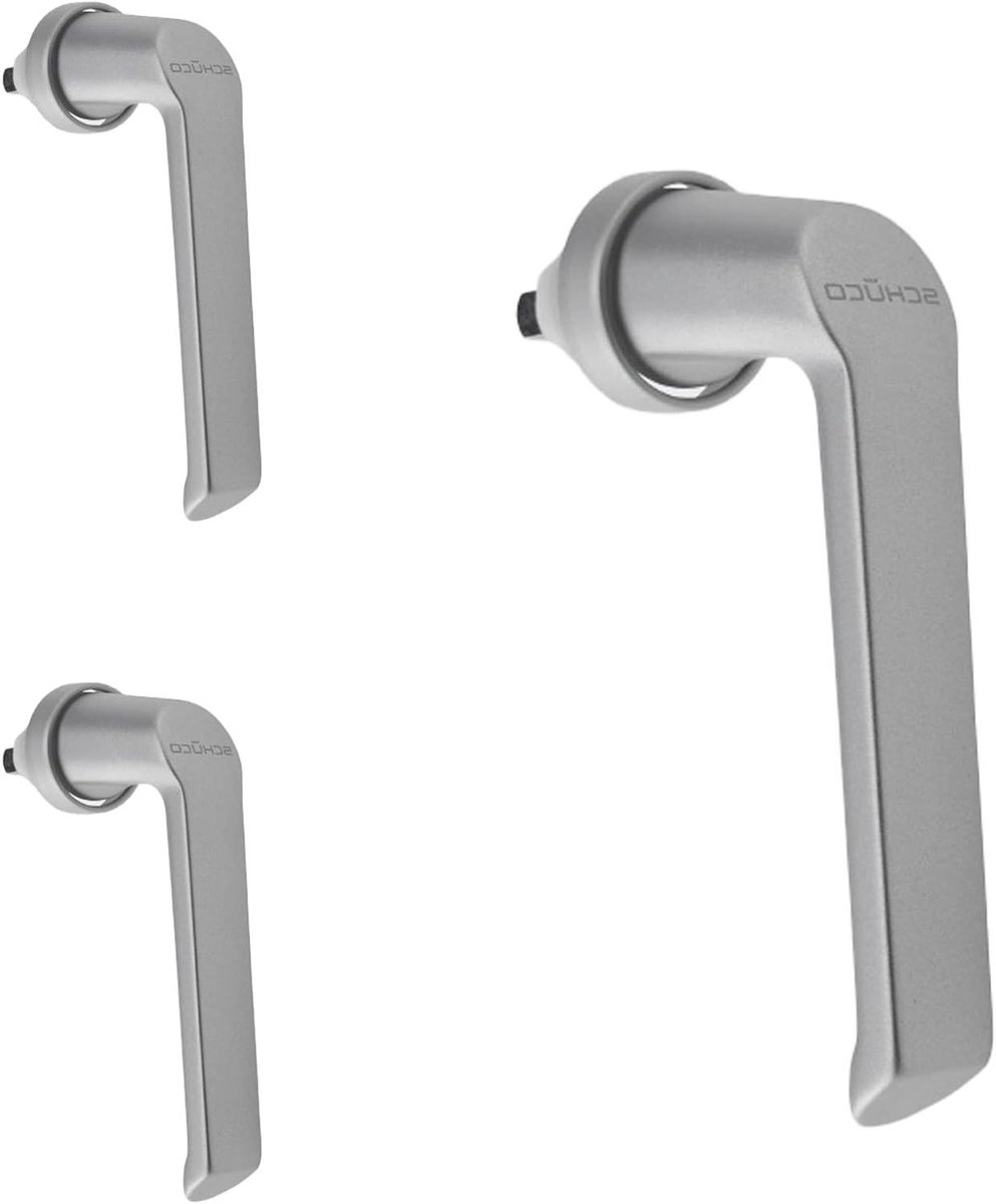 Raamgreep Set - Raamsluiting Aluminium - Ramen Bediening - Origineel Systeembeslag - 3-delig - Zilver