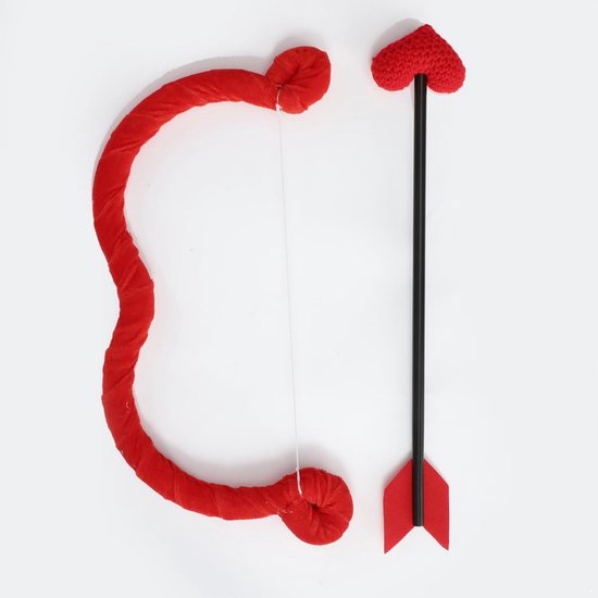 Cupido Kostuum - Boog en Pijl Set - Themafeest Aankleding - Romantisch Accessoire - 41 x 20 cm - Rood — afbeelding 5
