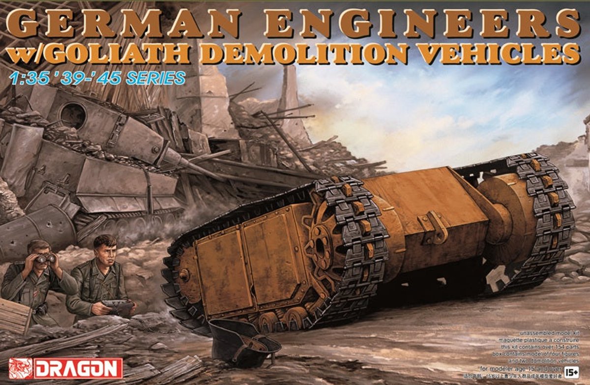 Dragon Modelbouwpakket Militaire voertuigen - 6103 Duitse Ingenieurs met Goliath Sloopvoertuigen - 4 Figuren Plastic - 1:35 -