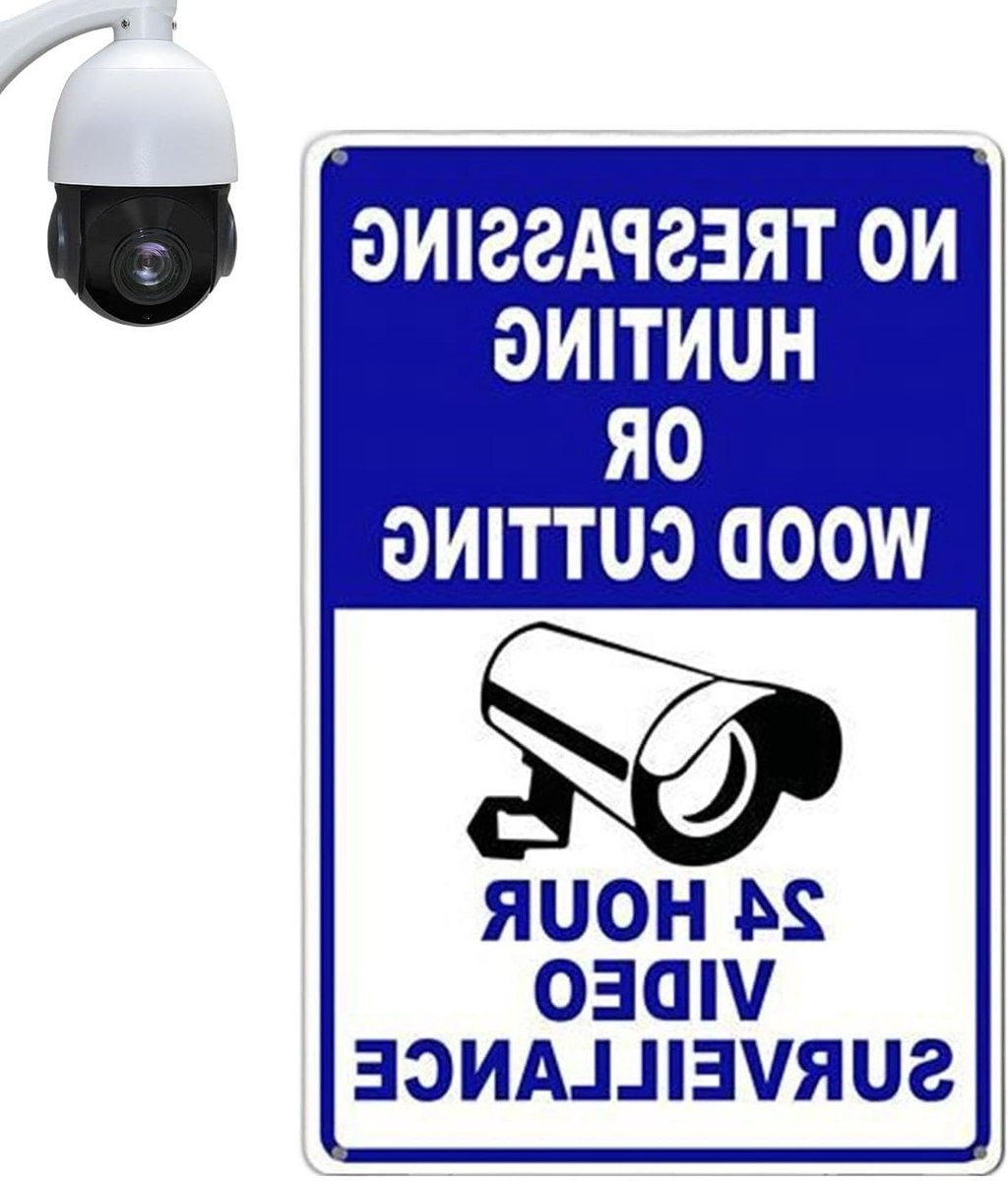 Beveiligingsbord Camera Opname - Waarschuwingsbord Videobewaking - Eigendom Beveiligen - Weerbestendig Ontwerp - 30 x 20 cm - Blauw