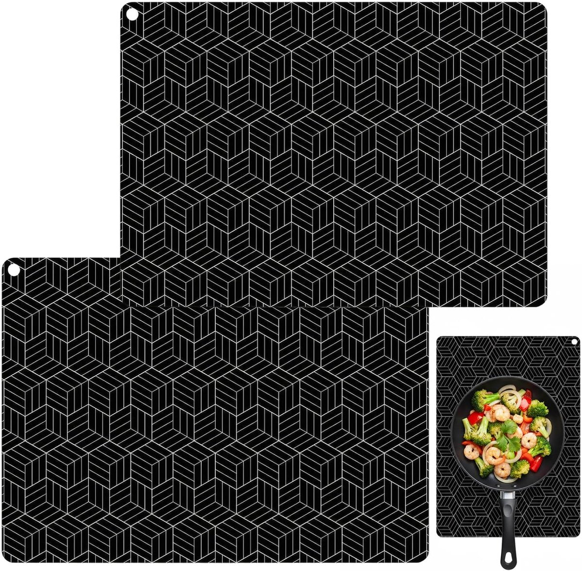 GSGFUIS 2 stuks antislip inductiemat, inductie-beschermmat, grote siliconen inductiekookplaat beschermmat - ShopVlot