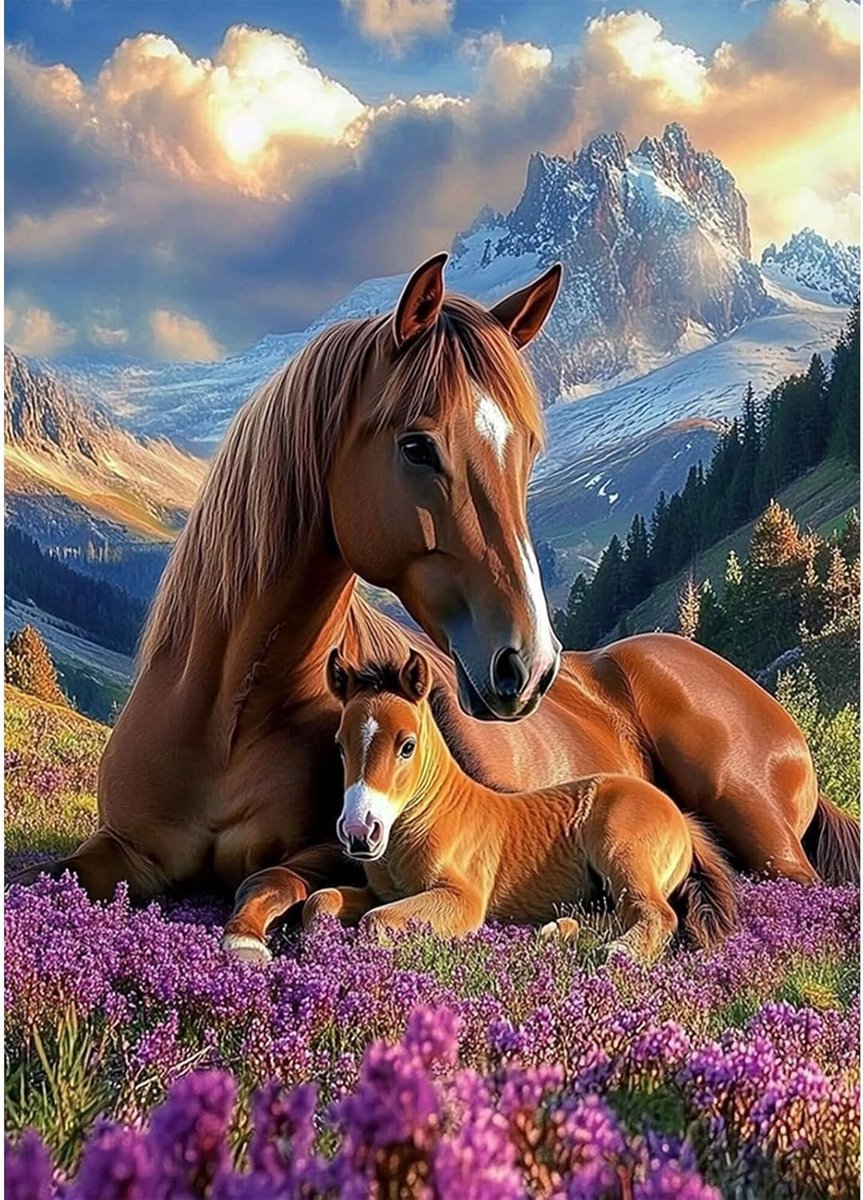 5D Paard Diamond Painting Set, DIY Maak Kunst Diamond Painting Sets voor Volwassenen, Creatieve Volwassenen Diamant Schilderij Woondecoratie 30x40cm