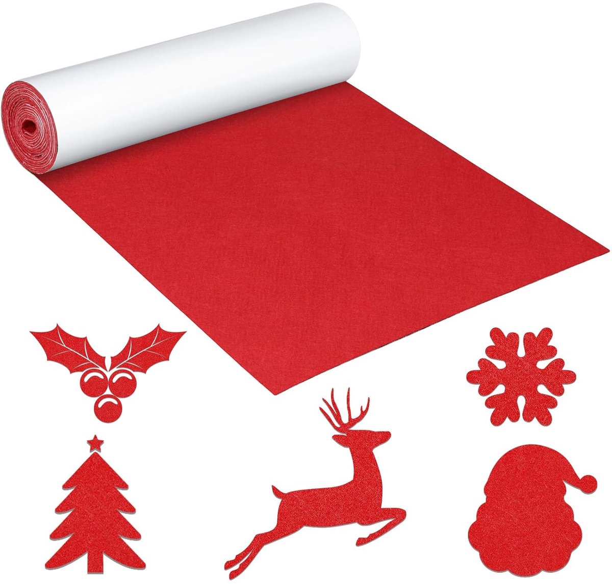 31 x 200 cm vilt zelfklevend, rood viltband zelfklevend, viltstof voor geschenkdozen, fotolijsten, stoelen en banken enz