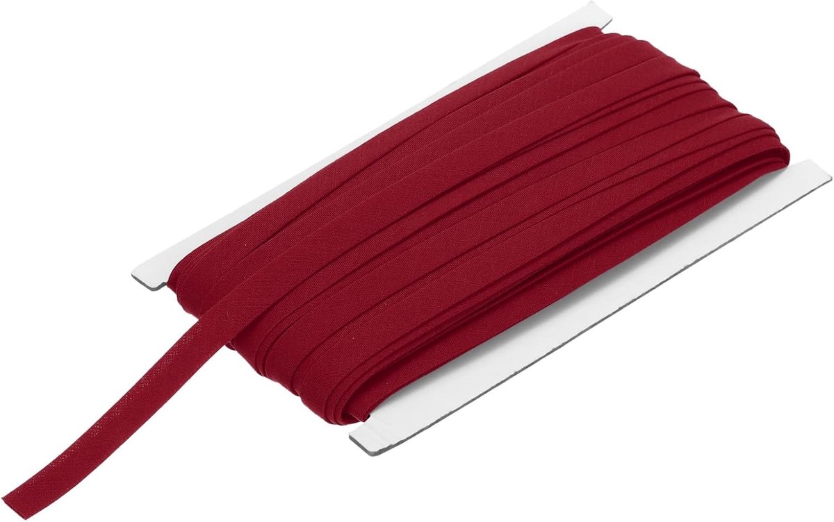 Biaisband, naadband, dubbele vouwband, polyester, continu naaien, accessoires, randband voor naaien, doe-het-zelf, zomen, quilten, handwerk (wijnrood, 25 yards)