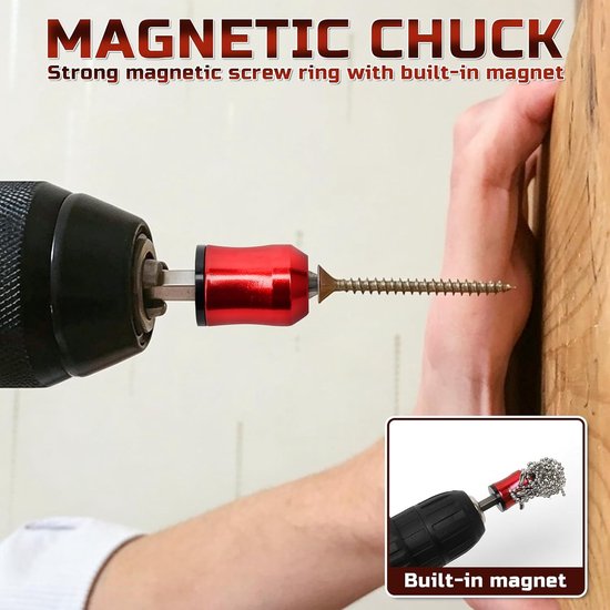 2 stuks magnetische schroefringhouder, schroevendraaierkop magnetische ring, magnetische schroefhouder met schroevendraaierbits voor mechanische boortaken en huishoudelijke reparaties — afbeelding 2