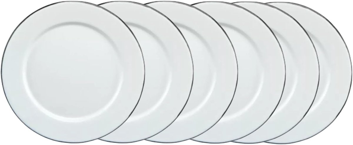 | bord Ø 22 cm van geëmailleerd staal | oven- en vaatwasmachinebestendig | licht | stapelbaar | krasbestendig | wit