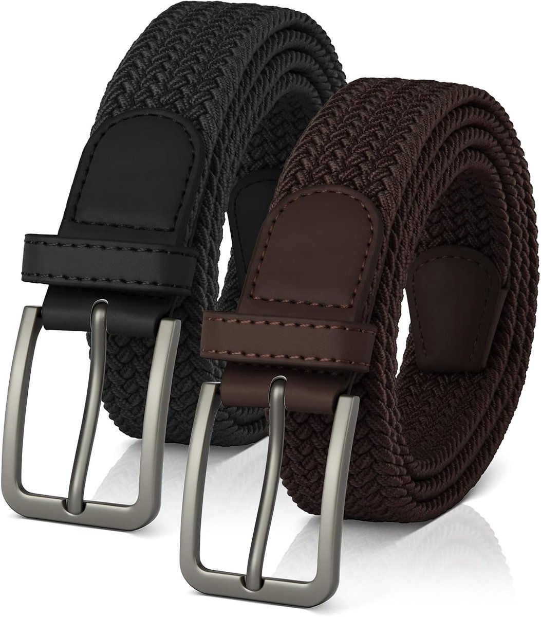 Herenriem, elastische gevlochten stretchriem voor dames en heren, verstelbaar, casual, elastisch, geweven golfriemen voor jeans, geschikt voor werk en reizen