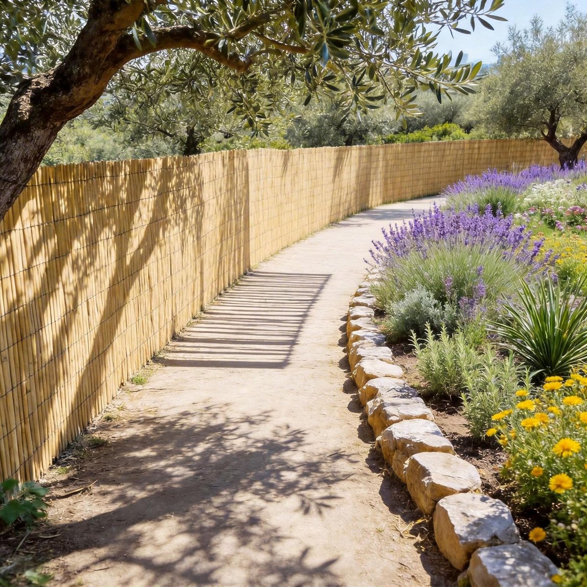 160 x 300 cm, natuurlijk riet, inkijkbescherming, omheining met kabelbinders, 2-in-1 windscherm en zonwering, decoratieve tuininkijkbescherming voor balkon, terras, tuin