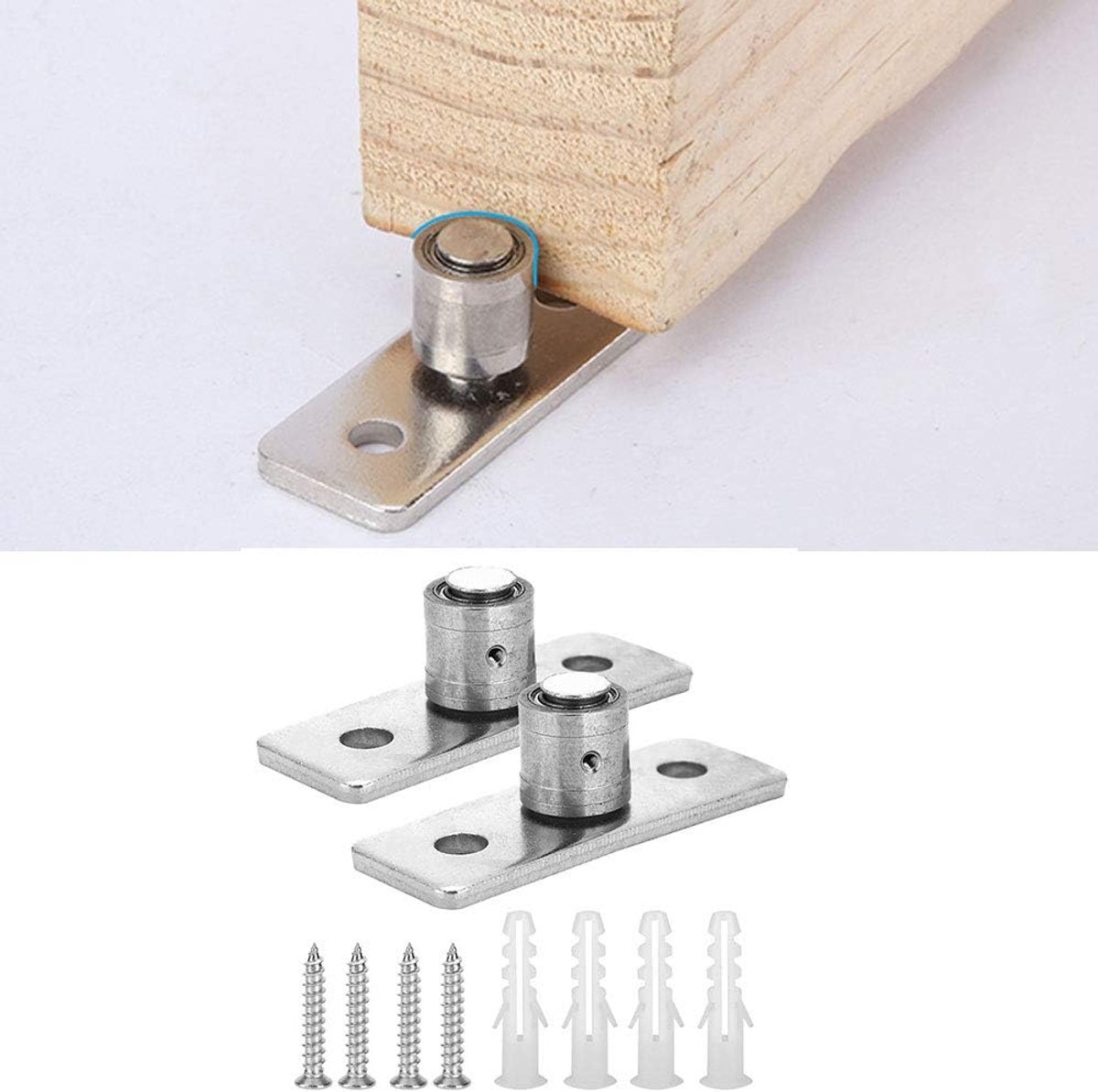 2-delige roestvrijstalen staldeur Roller Vloergeleider Schuifdeur Hardware-accessoires