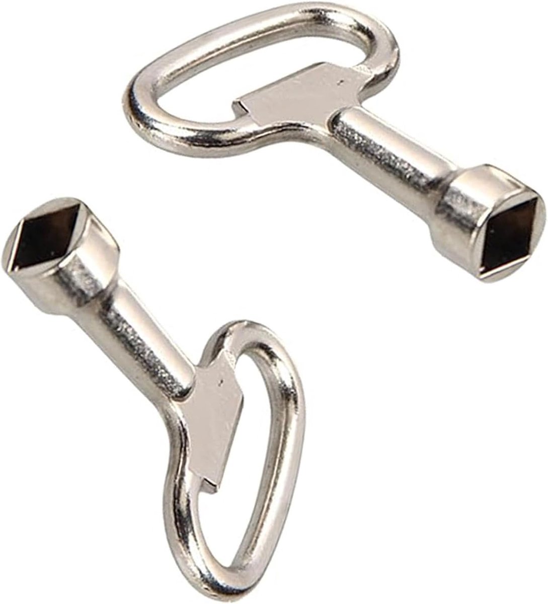 2 stuks vierkante steeksleutels 8 mm, 4-kant universele schakelkastsleutel, metalen kraan, buitenwaterkraan, verwarming, ontluchtingssleutel, voor elektrische kast, radiator, gasstroommeter