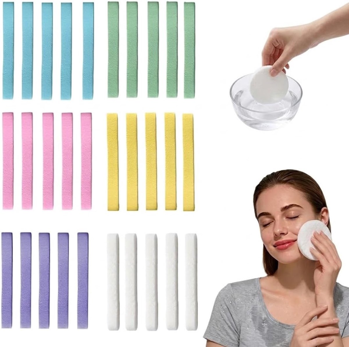 30 gecomprimeerde gezichtssponzen, cellulose gezichtssponzen, natuurlijke cosmetica spa-sponzen voor gezichtsreiniging, peeling-masker, make-up verwijdering, afzonderlijke verpakking
