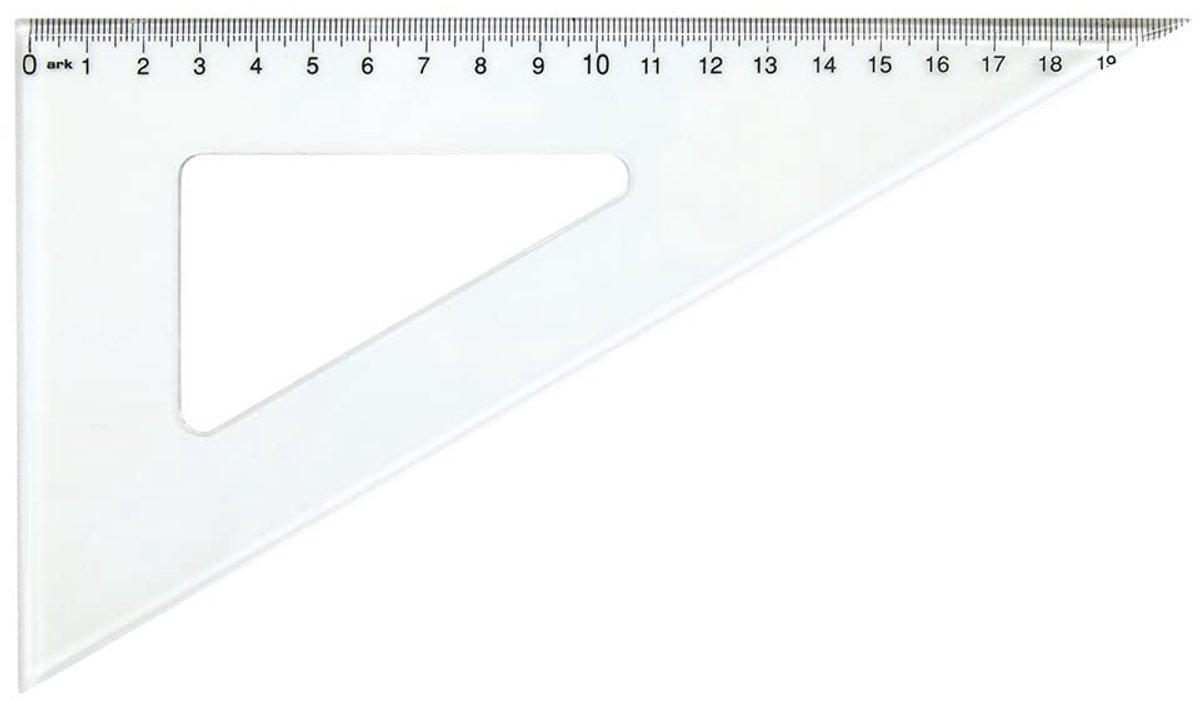 931242 kunststof hoek 21 cm 60° transparante hoek cm en mm schaal voor kantoor school en knutselen