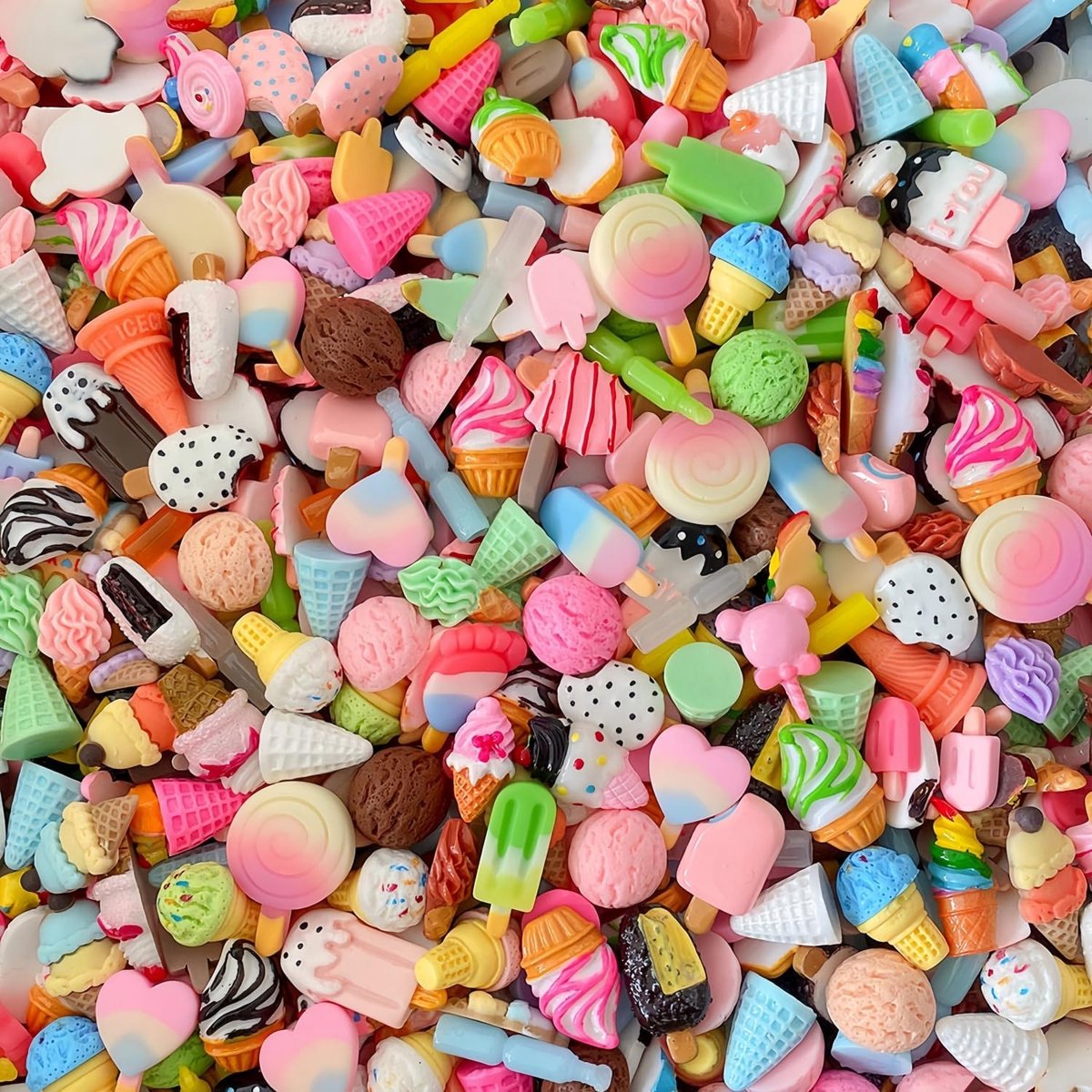 50 stuks Leuke Snoep Hars Bedels Kralen Gemengde Set Hars Plaksteen Maken Benodigdheden Voor DIY Ambacht Maken En Ornament Scrapbooking Kralen Diverse Snoep Fruit Taart Ornament