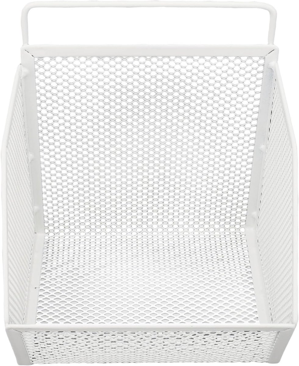 Hangende Muurmand, Metalen Draadmand voor Het Organiseren, Houdt Maximaal 11 Pond Vast, Ideaal voor Keuken Badkamer Wasruimte Organizer Fruit Toiletartikelen Doekjes Sokken, 13,2x10x15cm