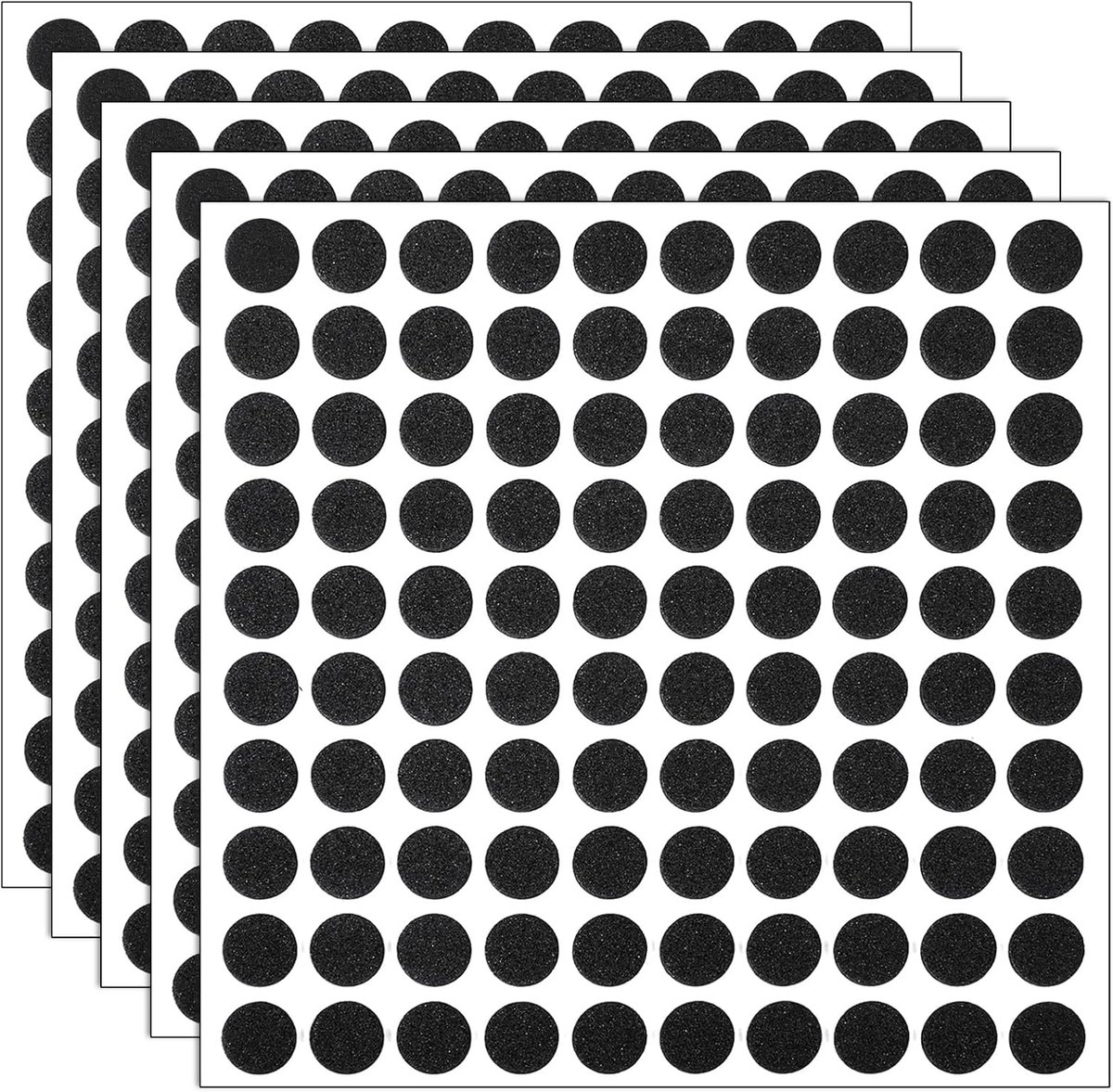 500 stuks kleine viltstippen, 1 cm, zwarte zelfklevende viltcirkels, zelfklevende viltglijders, EVA, ronde zwarte viltstickers, meubelpads voor knutselen, kostuumstickers