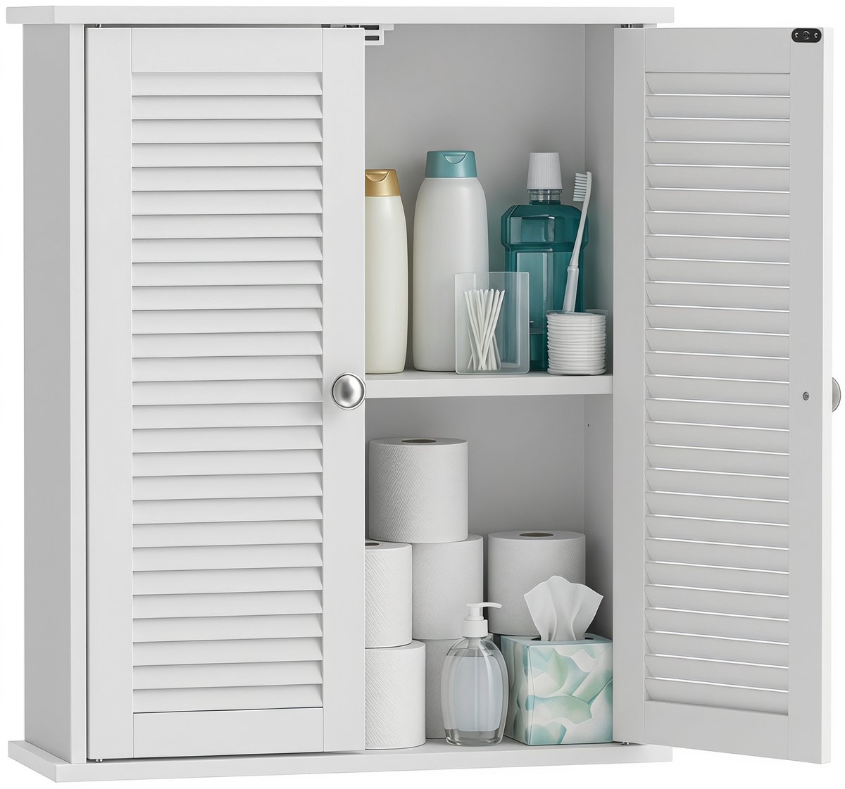 HOMCOM wandkast van MDF, 51 x 18 x 61 cm, wit.