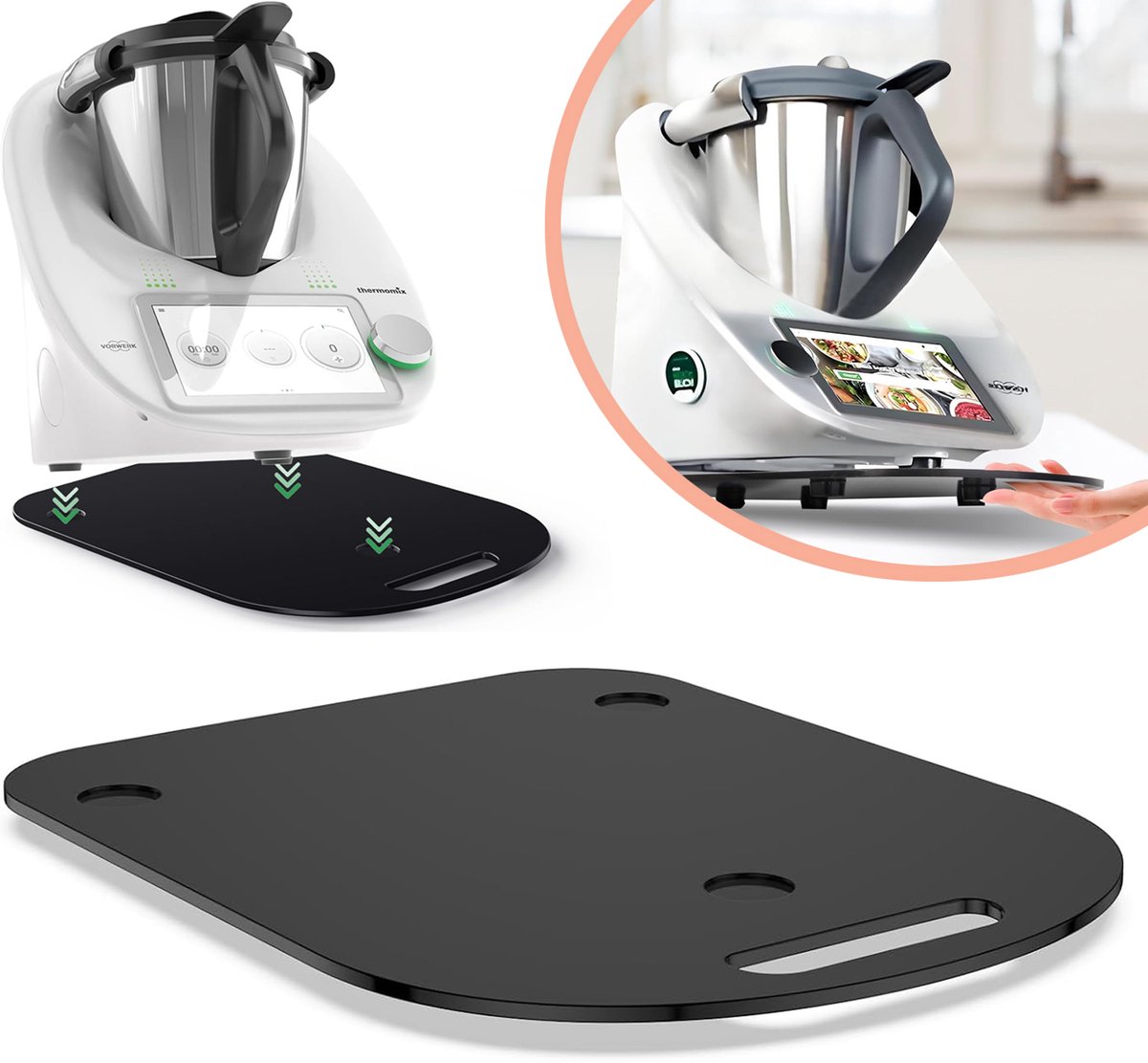 Schuifplank Voor Thermomix TM6 TM5 - Hulpschuifmat - Schuiflade - Thermomix-Accessoires - Schuifplank Van Acryl Met Handgreep