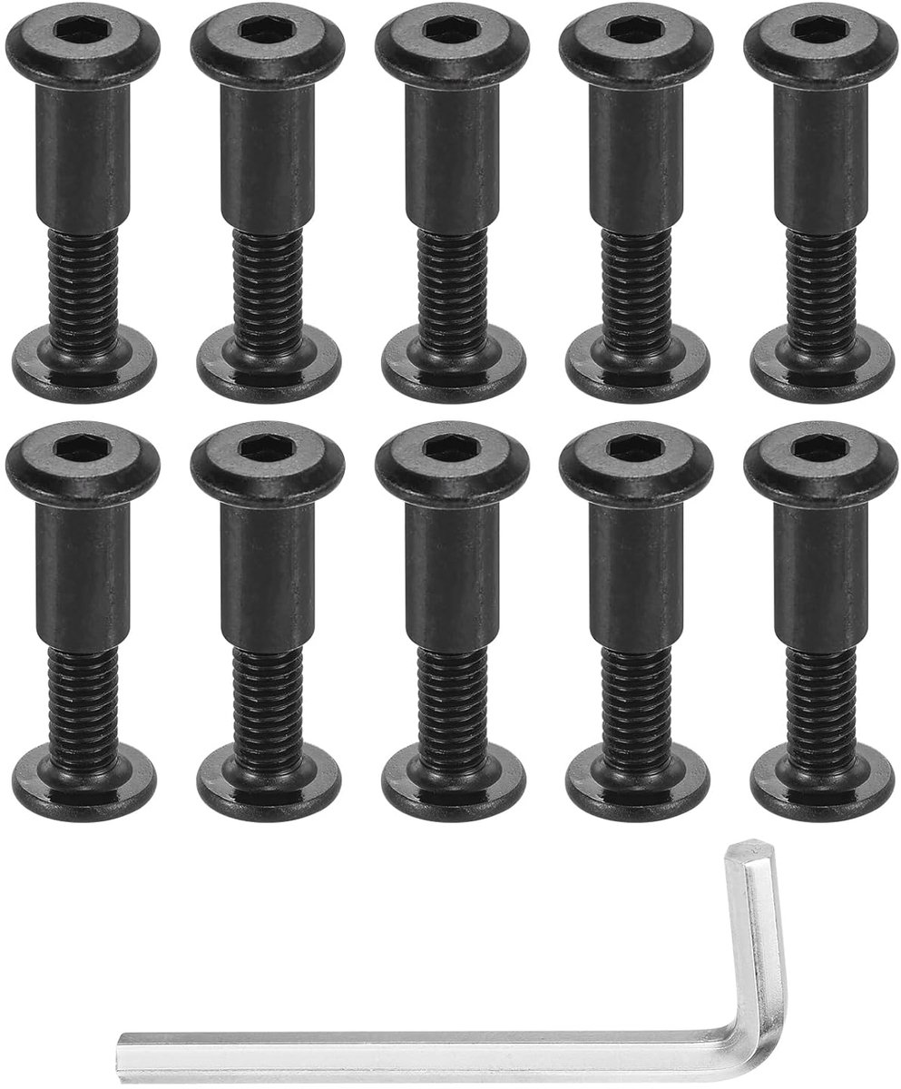 Sets schroefpalen, mannelijk M6 x 25 mm koolstofstalen schroefklinknagels, vrouwelijk M6 x 15 mm zeskantaandrijvingsschroeven riemgesp bindingsbout lederen bevestigingsmiddel