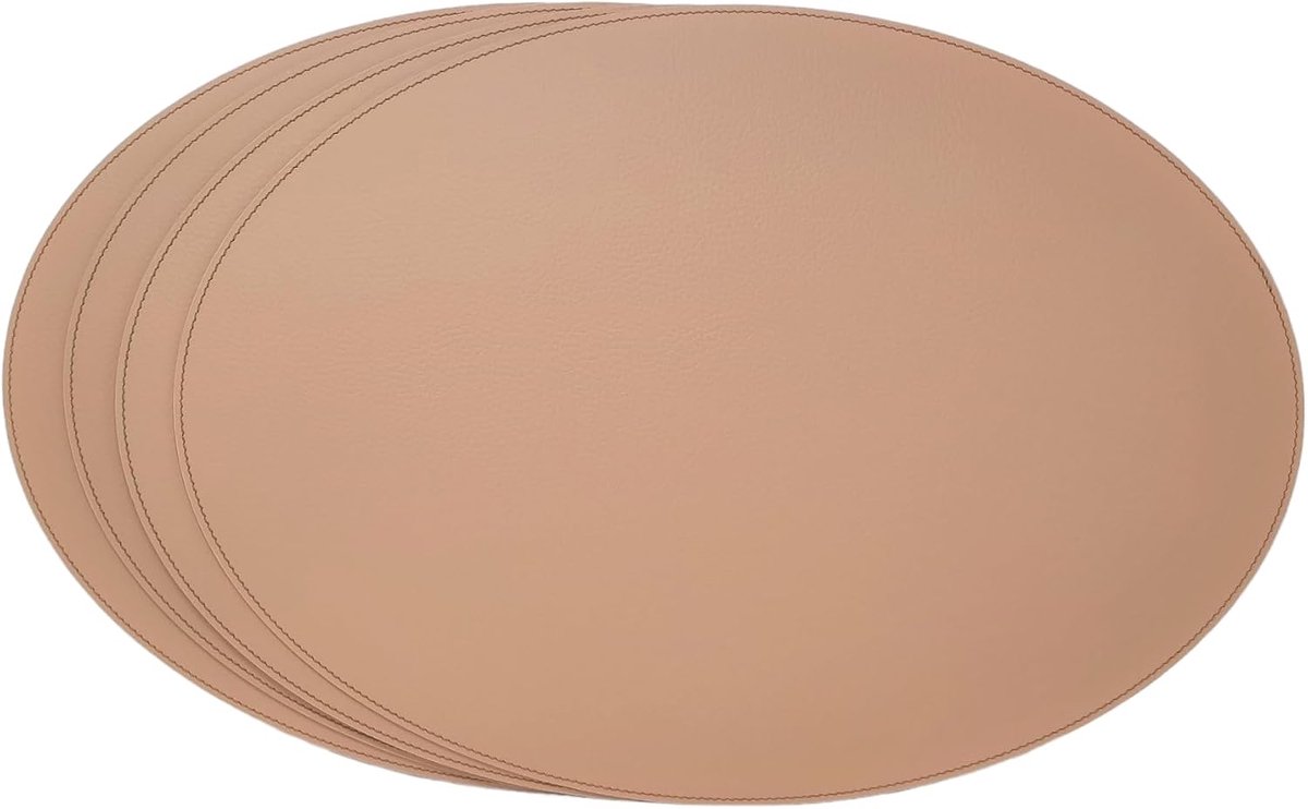 Placemats van gerecycled leer, 4 stuks placemats, placemats, placemats, 45,7 x 33 cm (camel)