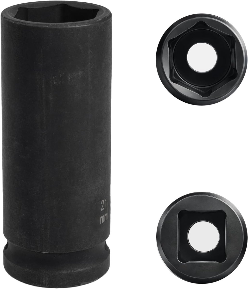 21 mm lang 1/2 inch zeskant, 6-kantige zeskantmoer 21 mm 1/2", ratel met moer 21 mm, 78 mm lang, chroommolybdeenstaal, CR-MO