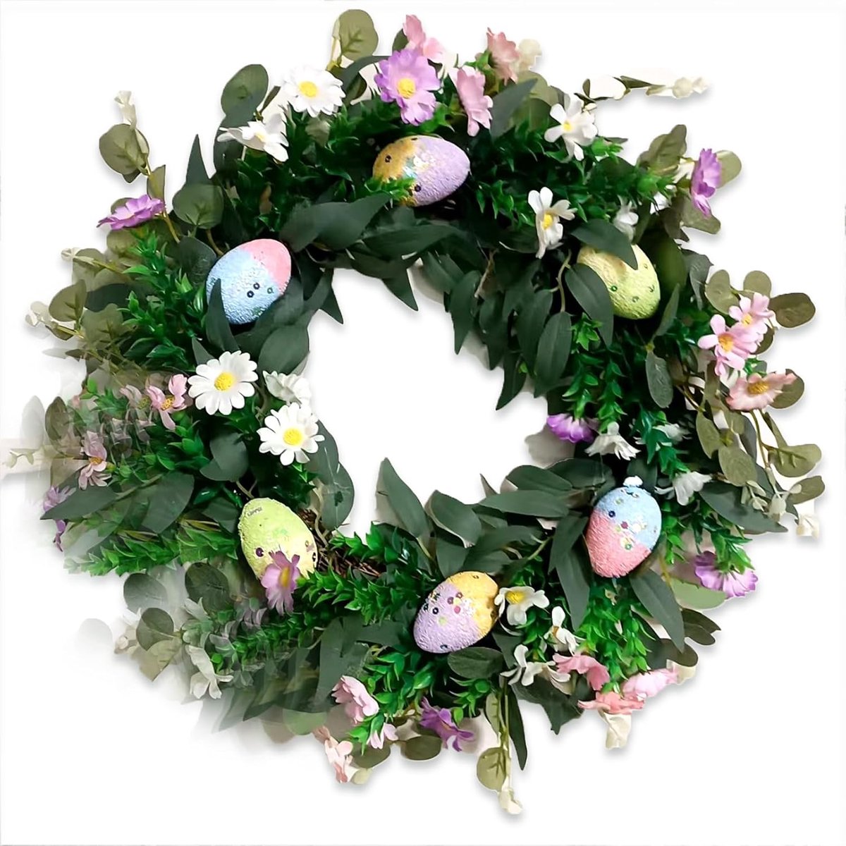 kunstbloem, lenteslinger, festival, slinger, voordeur, paasdecoratie (AA)