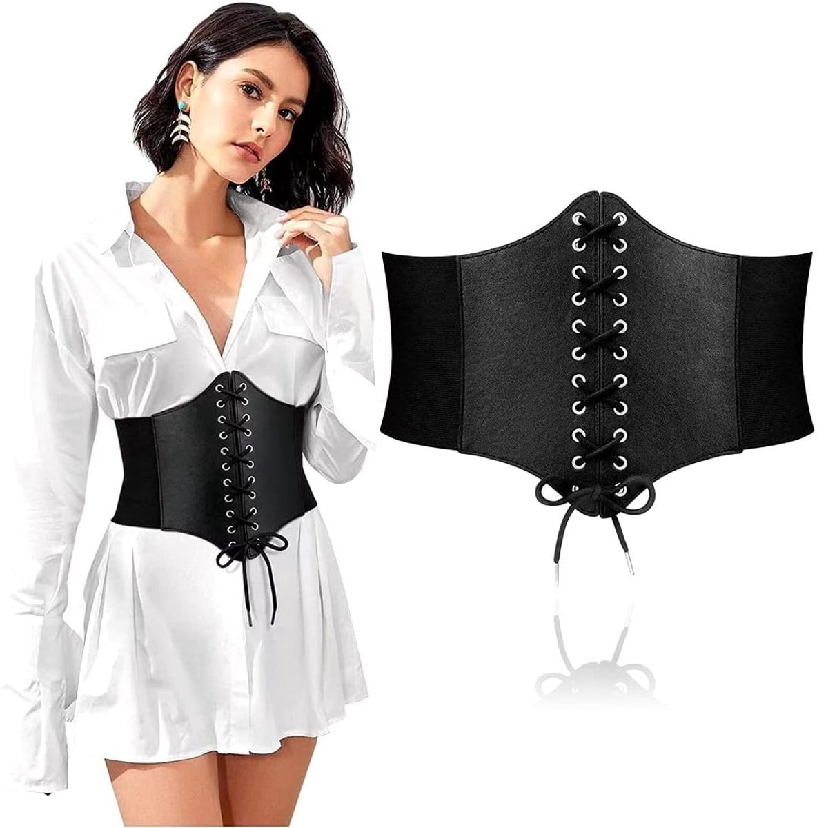 veterriem voor dames, vrouwen Tied Waspie riem, elastisch korset taille riem