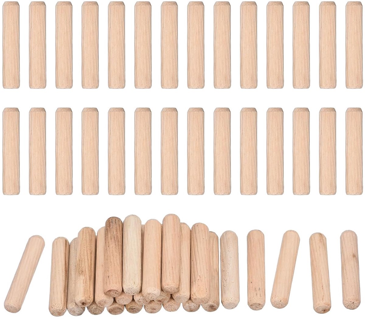 60 stuks. Houten pluggen 8x40mm (0,31x1,57) gegroefde afgeschuinde uiteinden houten pluggen pluggen gedroogd hardhout voor houtbewerking meubelrek