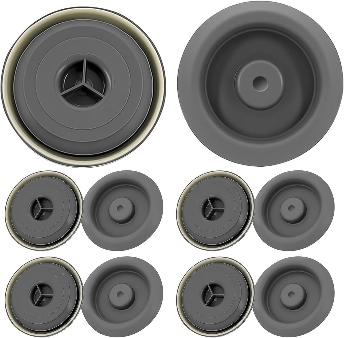 10 stuks 40 mm tule-bodemstoppen waterdichte rubberen stop N90964902 compatibel met Audi, compatibel met VW, grijs, kofferbakafdichting met bodemgaten, praktische auto-accessoires