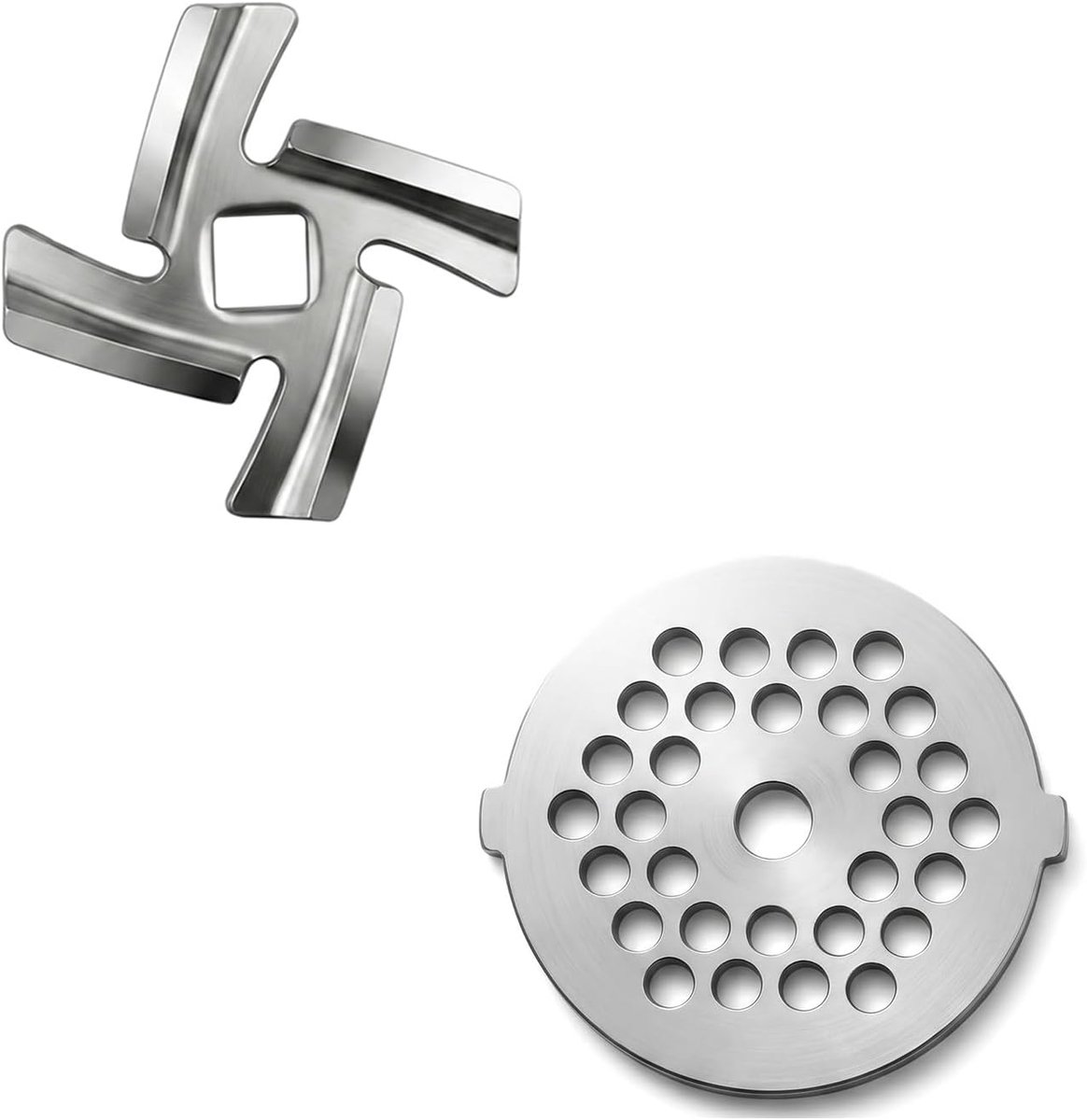 Vleesmolen Mes en Maalplaat 54 mm – RVS Vervangingsonderdelen (5MM)