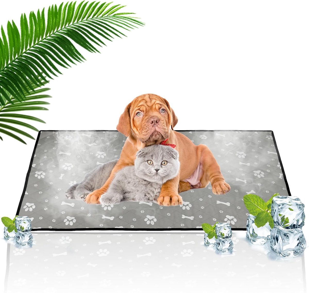 Koelmat voor honden, zelfkoelende mat voor huisdieren en katten, duurzame koelmat voor huisdieren, niet-giftig koud bed, wasbaar voor kennelkrat, autobank, binnen en buiten, huisdieren konijnen