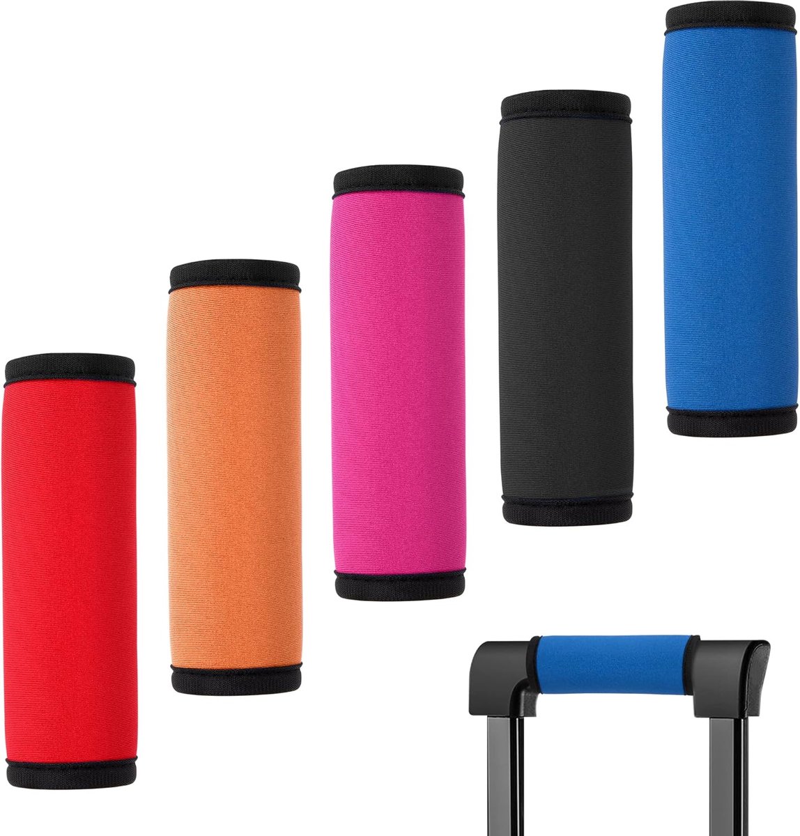 5 stuks bagage handvat wraps comfort neopreen handvatten afneembare handgrepen veelkleurige mode bagage identificatoren voor reistas bagage koffer (5 kleuren)