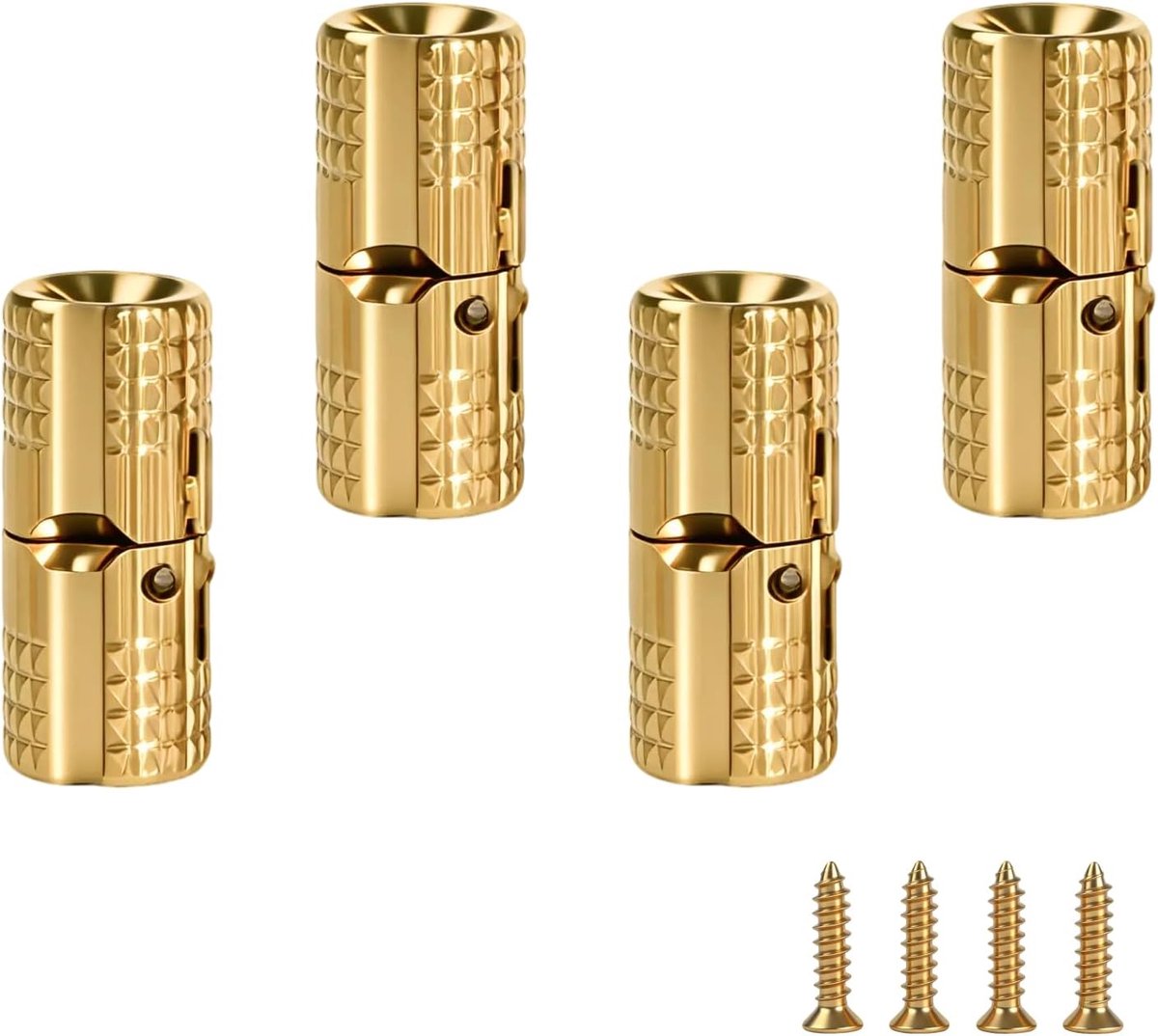4 stuks messing verborgen kastringen, 8 mm, 180 graden openingshoek, kleine scharnieren, barrelscharnier, koperen messing kast voor doe-het-zelf sieradenkistjes, houten kist, sieradenbox