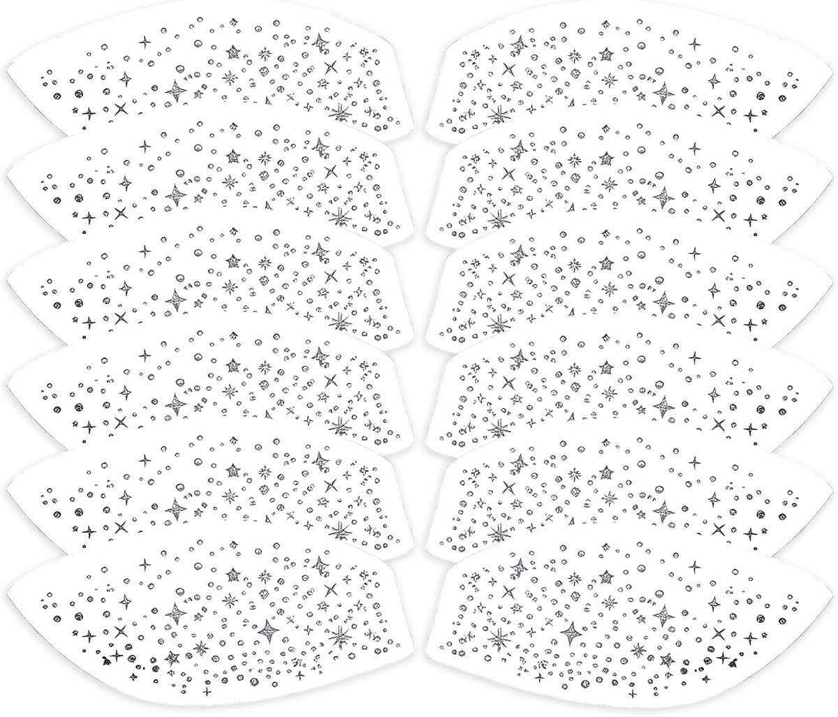 Oogschaduwtatoeages, 6 paar/12 stuks oogmake-up stickers voor dames, oogschaduwstickers, zilver
