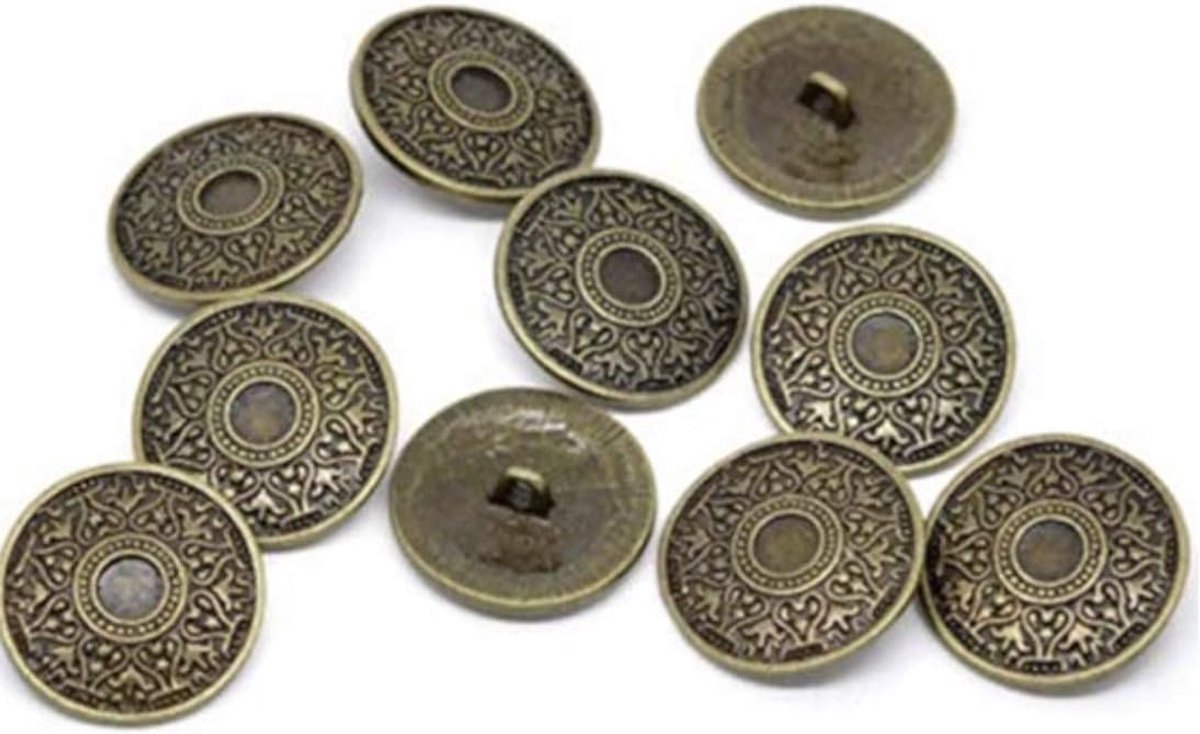 Knopen Ø 25 mm antiek brons met Keltisch patroon – hoogwaardige oogknopen van zinklegering, plat rond, gatgrootte 2,6 mm – ideaal voor naaien, knutselen en doe-het-zelf handwerk