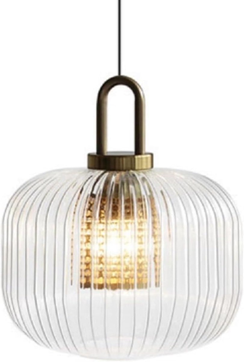 Lustre En Verre Moderne Et Créatif Avec Rayures Pour Restaurant, Salon, Bar, Chambre à Coucher Et Table De Chevet