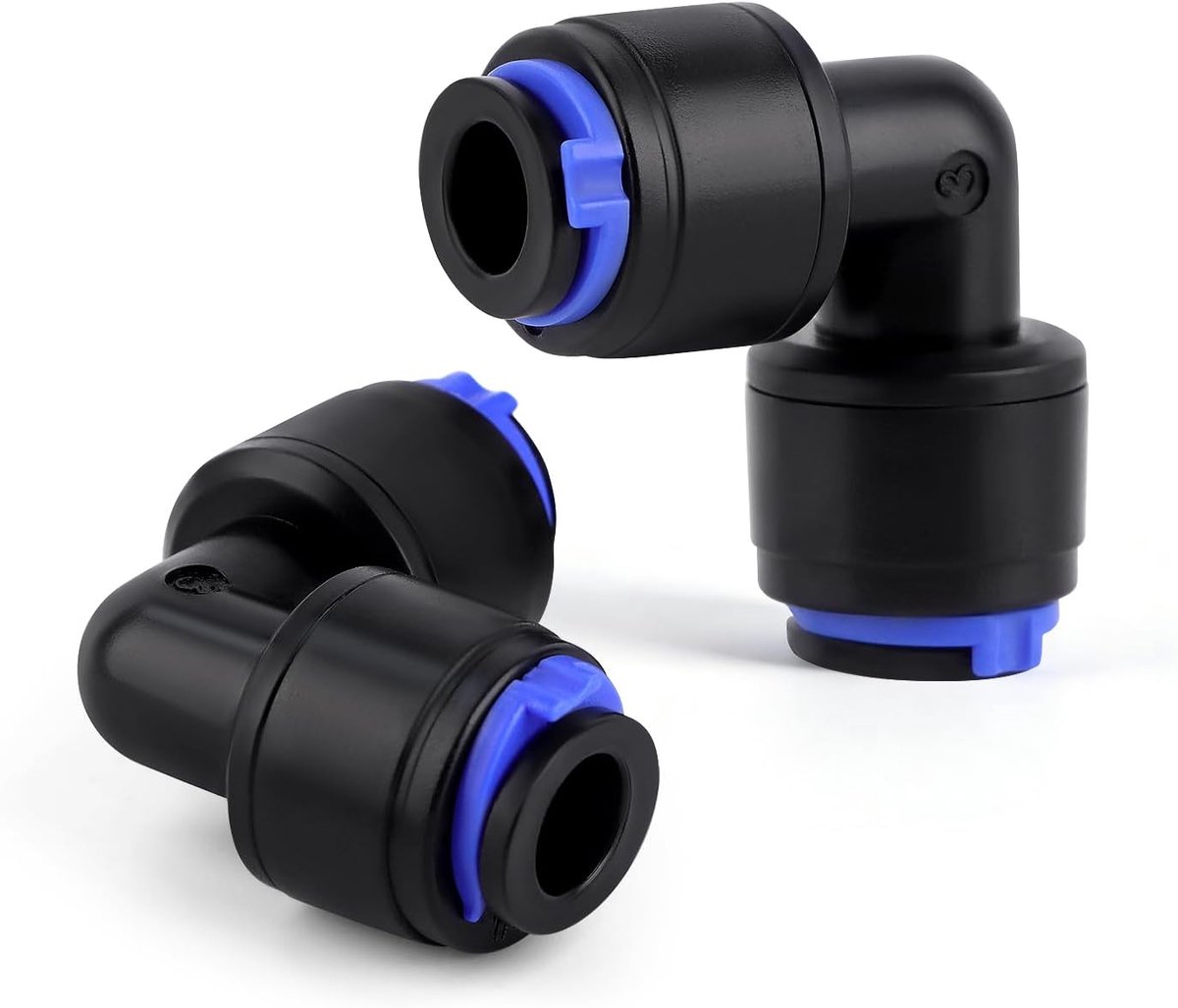 30 stuks 90° hoekverbinders met snelaansluiting 1/4 inch, push-fit snelkoppeling met vergrendeling, instelbare stroomregeling voor 6 mm slang irrigatiesysteem