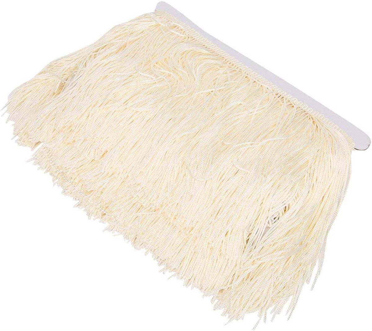 10 meter lange franje kwast, 14 cm lange franje polyester kant lint voor naaien podium polyester kwastje franje kant voor doe-het-zelf latin jurk podium kleding stof (beige)