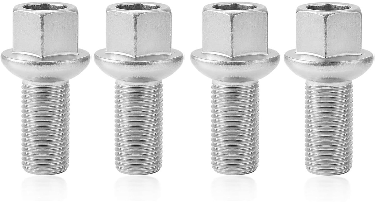 Bouten M14 x 1,5 x 27 mm, wielbouten met 60 graden conische riem, compatibel, duurzaam en geschikt voor verbeterde installatie en veiligheid van de wielen, voor Jetta, VW, Golf