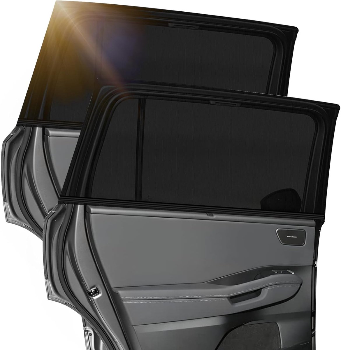 2 Stuks Zonwering Auto Universele Ademend Muggennet met UV 51×35 Inch | Universele Auto Zonwering met UV-Bescherming, Ademend Muggennet en Privacy voor SUV en Auto's.