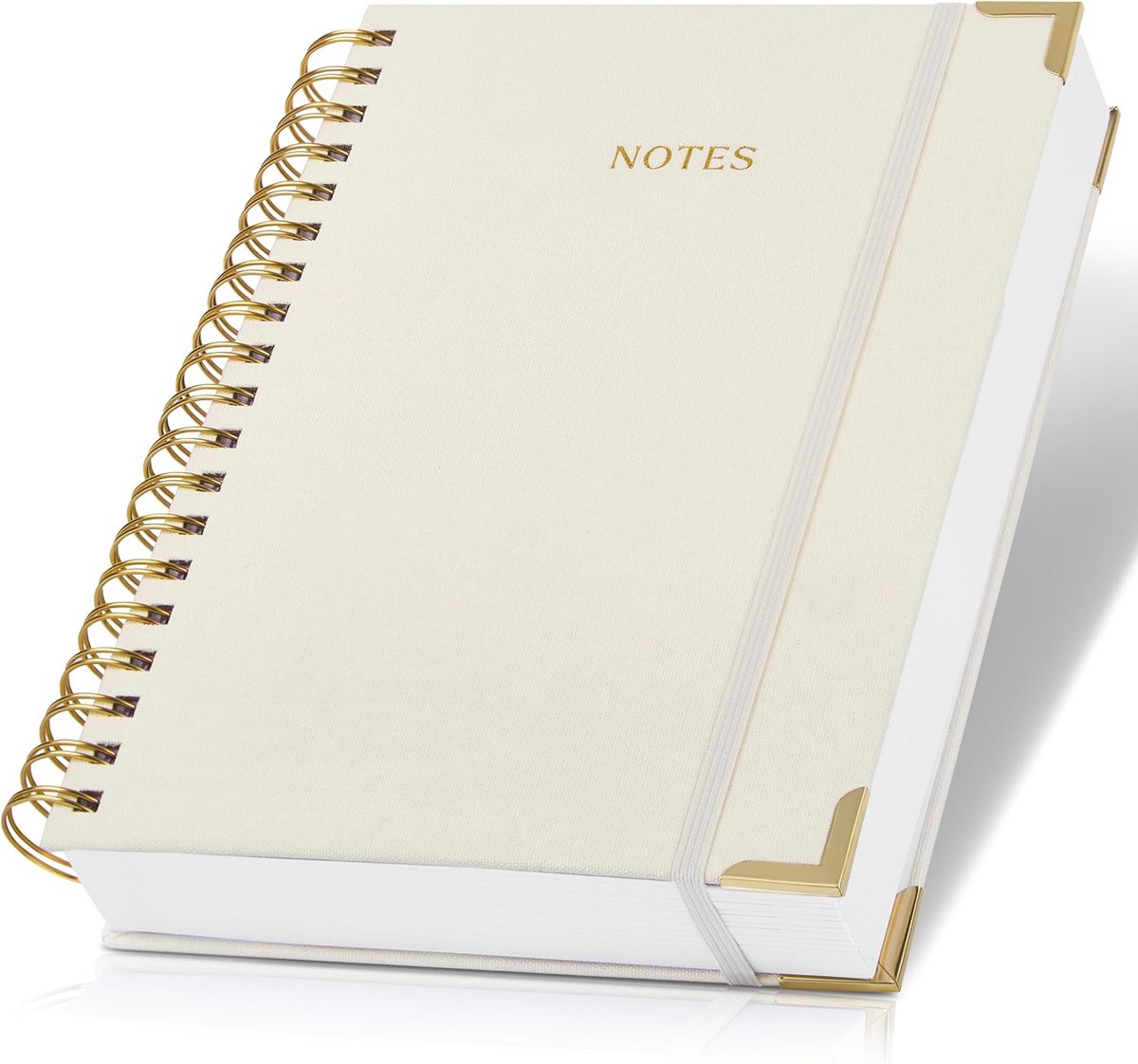 dik spiraalvormig notitieboek voor vrouwen in B5-formaat - modern linnen hardcover college gelijnd notitieboek met 300 gelinieerde pagina's - perfect om te schrijven en georganiseerd te