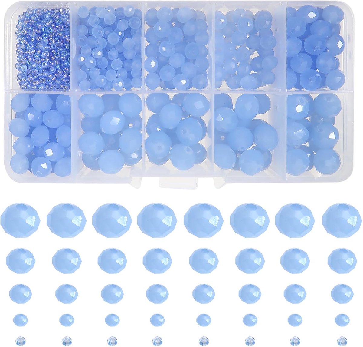 Kralen Ronde Kristallen Kralen van Glas 2 mm 4 mm 6 mm 8 mm 10 mm Blauw kristallen kralen voor Sieraden Maken doe-het-zelf Armbanden Halskettingen Handwerk