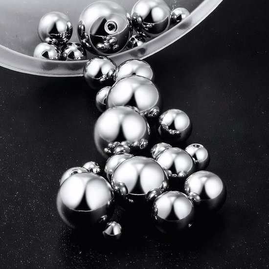 40 stuks zilveren piercingballen (1,2 mm en 1,6 mm), reservekralen, geschikt voor neus-, lip-, wenkbrauw-, navel- en tongpiercings (3/4/5/6/8 mm). — afbeelding 3