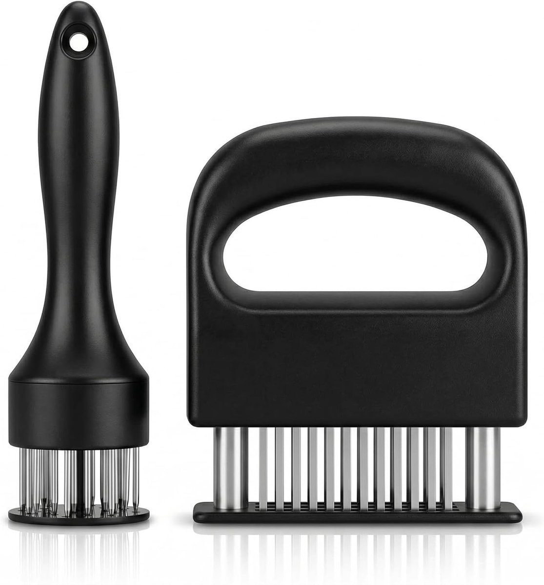 Vleeshamer, vleeshamer, roestvrij staal, antislip, met 48 messen en 21 messen voor steak, kip, barbecue, 2 stuks