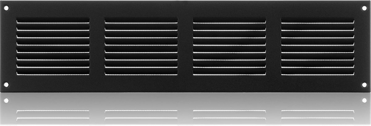 400x100mm Antraciet Stalen Ventilatierooster met Muggengaas - Metalen Ventilatieroosters