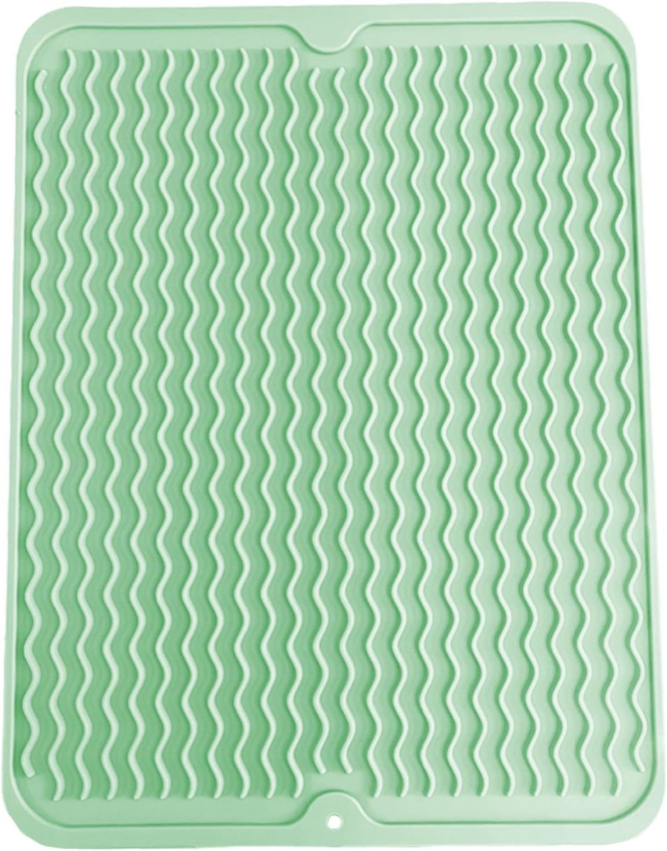 Afdruipmat Keuken Lichtgroen 50 x 40 cm, Grote Sneldrogende Droogmat Aanrecht, Antislip, Hittebestendig, Opvouwbare Afdruipmat voor Gootsteen en Keukenblad